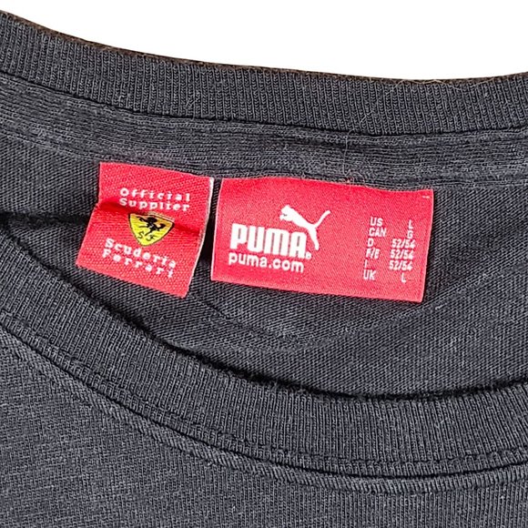 Puma Ferrari Campione Classic 1960s F1 Racing Graphic Black Mens Large T-Shirt - Picture 9 of 11